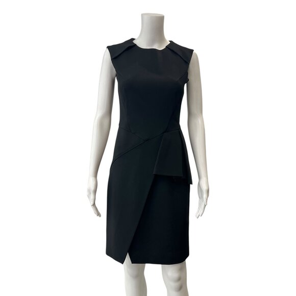 $1790 J. Mendel Black Layered Sheath Peplum Mini Dress size 6 - Picture 2 of 7